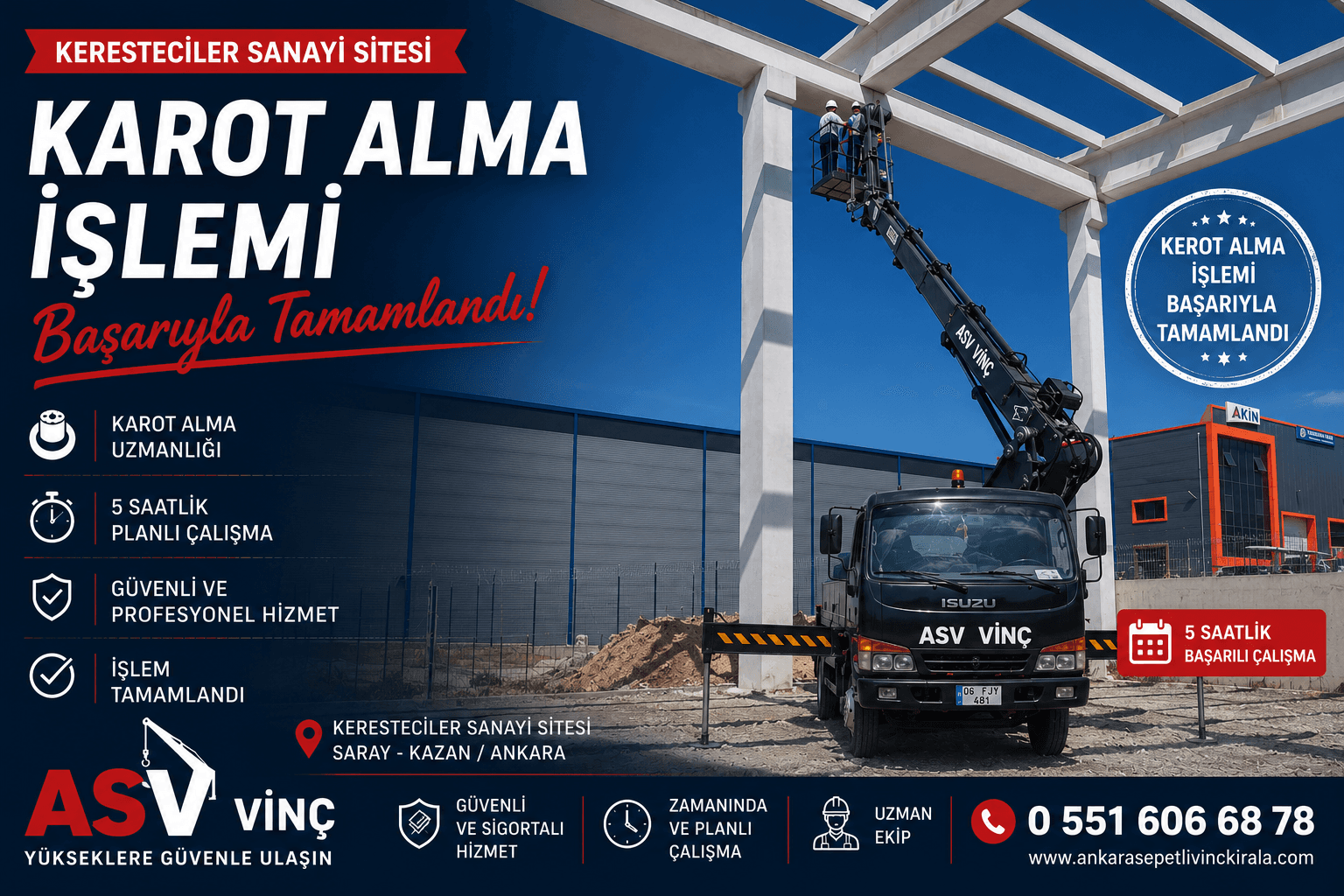 Keresteciler Sanayi Sitesi Karot Alma Çalışması | ASV Vinç